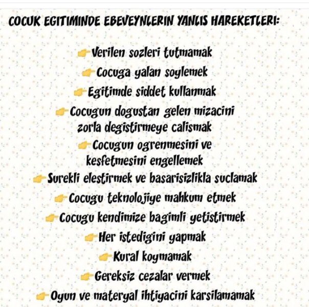 Çocuk eğitimde yapılan yanlış tutum ve davranışlar👇