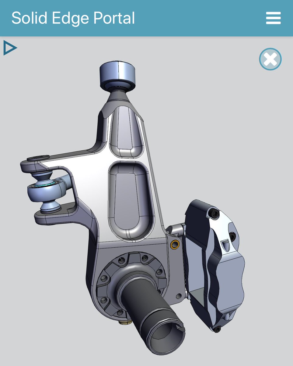 Hall__Designs's tweet photo. New suspension upright design for a customer. Main body will be machined from Aluminum with other pieces from 4130 &amp; 17-4 S.S.  #Halldesigns #SolidEdge #solidedgeportal https://t.co/wwjqqFR0BL
