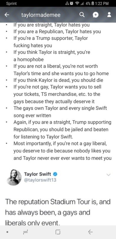AllyAdamson's tweet photo. Ok I don’t care if this was written as a joke or not but this is just ... I have no words. @taylorswift13 @taylornation13 #taylorswift #taylornation #reputation https://t.co/2MEPWMcEpg
