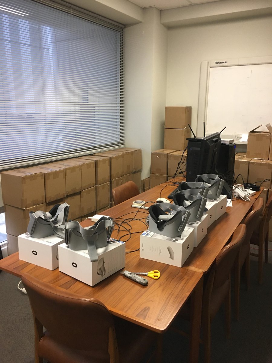 FrameVR's tweet image. How many people does it take to set up these VR headsets? Something new is brewing here at Frame VR... #framevr #comingsoon