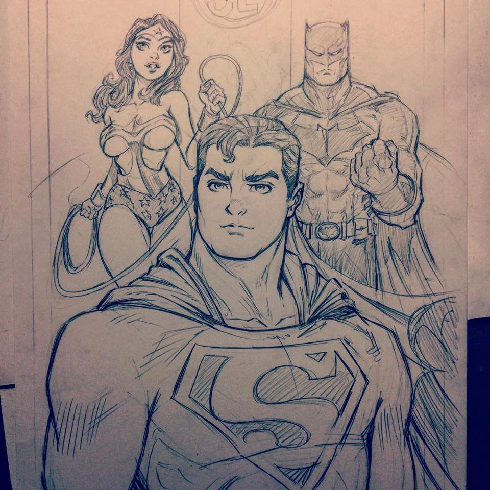 JLA commission ;) #JLA #commissions #DCComics #DCUniverse #DC #pencilsketch #ComicCon2018