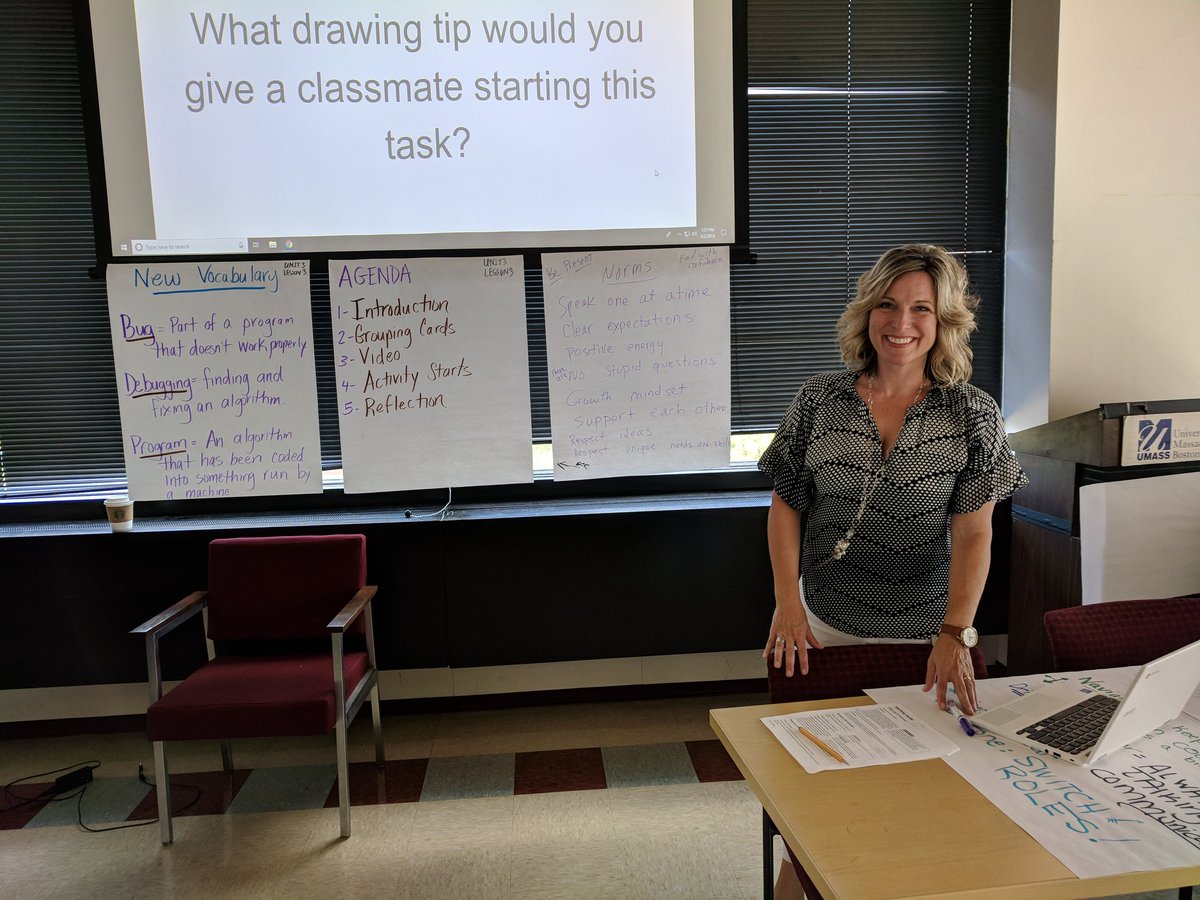 sandramtheobald's tweet photo. DAY# 4: Getting ready to implement CSDiscoveries in the fall with #code.org Another day of great learning and collaboration ! #CSforMA #MIEExpert @CDSBEO #teachcode @learningcode https://t.co/y3Jaj1mo4p