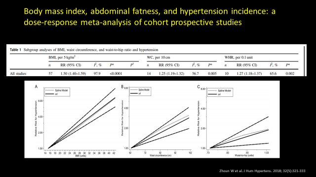 fernanmeneses's tweet photo. ¿What is relationship btw obesity, abdom. obesity and risk of blood pressure?..First meta-analysis cohort studies:Positive association between risk HTN and BMI, WC and WHR (50%, 25%, and 27% increase in relative
risk in BMI (per 5 units),WC (per 10 cm), and WHR (per 0.1 unit)) https://t.co/EcBlwvu36U