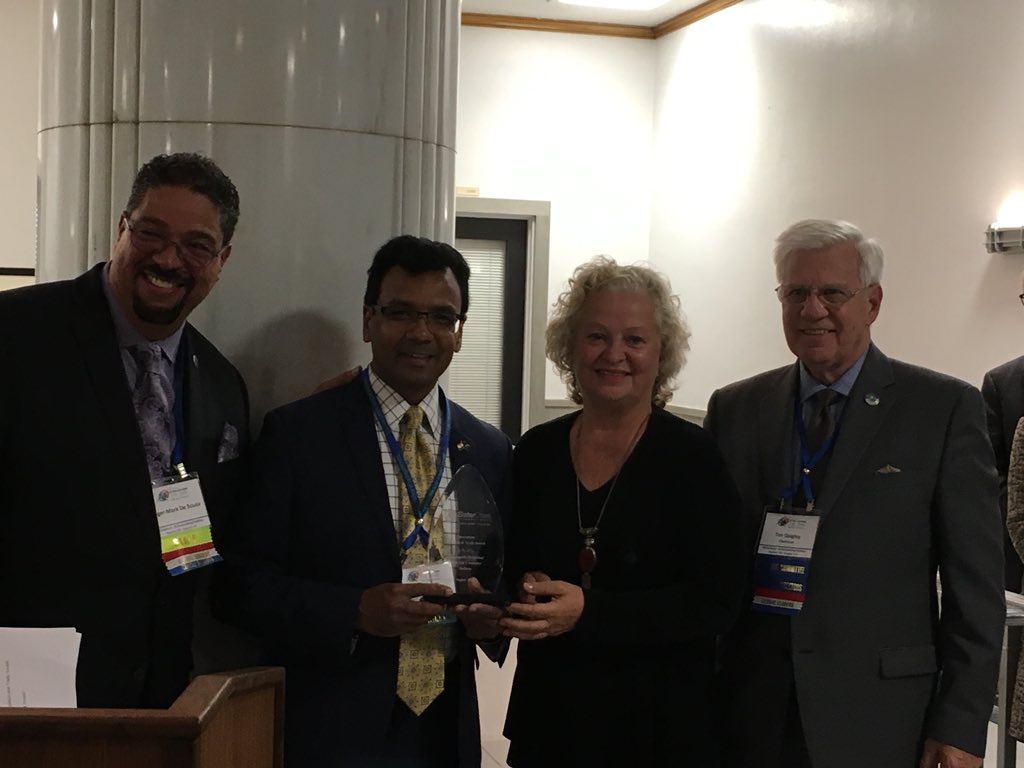 IndyHyderabad's tweet photo. Thanks @SisterCitiesInt for recognizing @IndyHyderabad with Innovation: Business &amp; Trade Award. Grateful for it, we have a story to share #InfosysStory with the world that How sister city partnerships can play a new role in a global economy. @SecondLady #Citiesleadingtheway https://t.co/3sL5AzDhGu