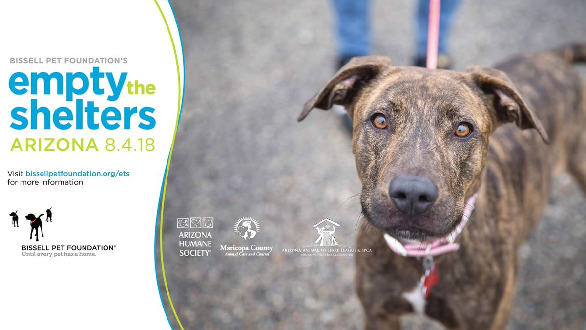 ***PLEASE SHARE***

Maricopa County Animal Care is at capacity with almost 1000 animals in our care. Thanks to <a href="/BISSELLPets/">BISSELL Pet Foundation 🐶🐱</a>, adoption fees are waived this Saturday <excludes puppies>. Please help us by saving a life!!