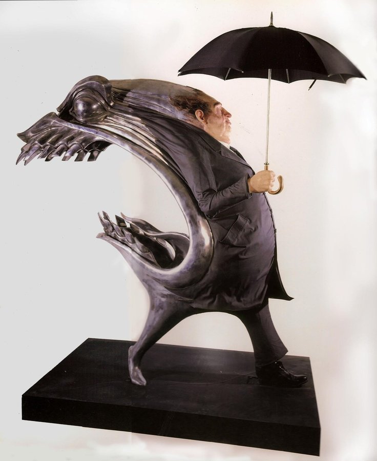 Self-Portrait also featured several sculptures by political cartoonist Gerald Scarfe. With titles such as The Racist, The Couch Potato, The Thug, and Traditional Cool Britannia (caricaturing Tony Blair), these pieces were a FAR CRY from the nebulously optimistic mood of the dome.