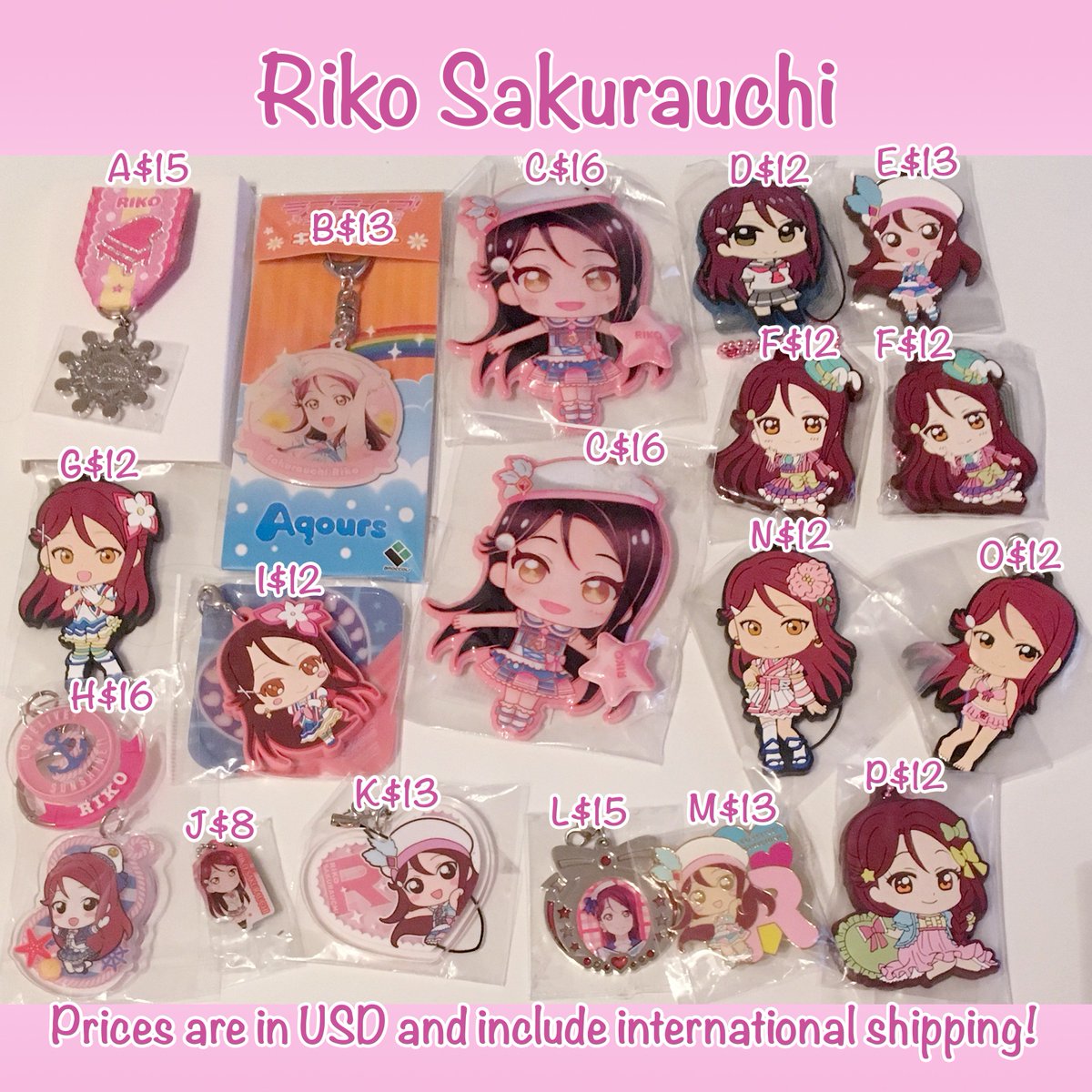 anipanpan's tweet photo. Current Love Live's Riko Sakurauchi merch available! Let me know if there's anything you're interested in!
*Prices are in USD and already include worldwide shipping!* https://t.co/bVDtYsBYwa