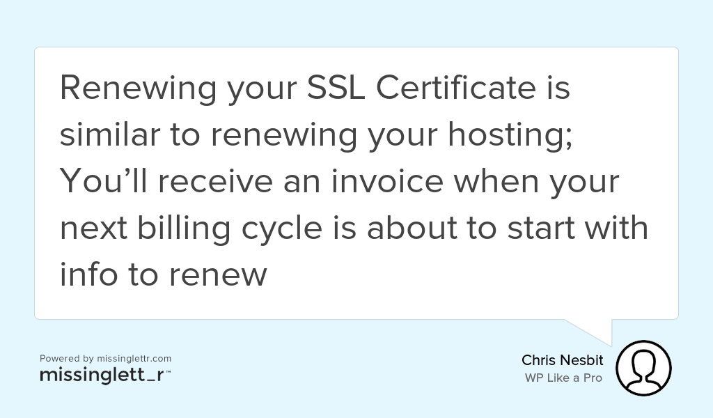 chrisanesbit's tweet photo. "Renewing your SSL Certificate is similar to renewing your hosting; You’ll receive an invoice when your..." https://t.co/rSjjX65gvo #ssl #https #Hosting #Using #Certificate #Owner https://t.co/8ErKcXXopK