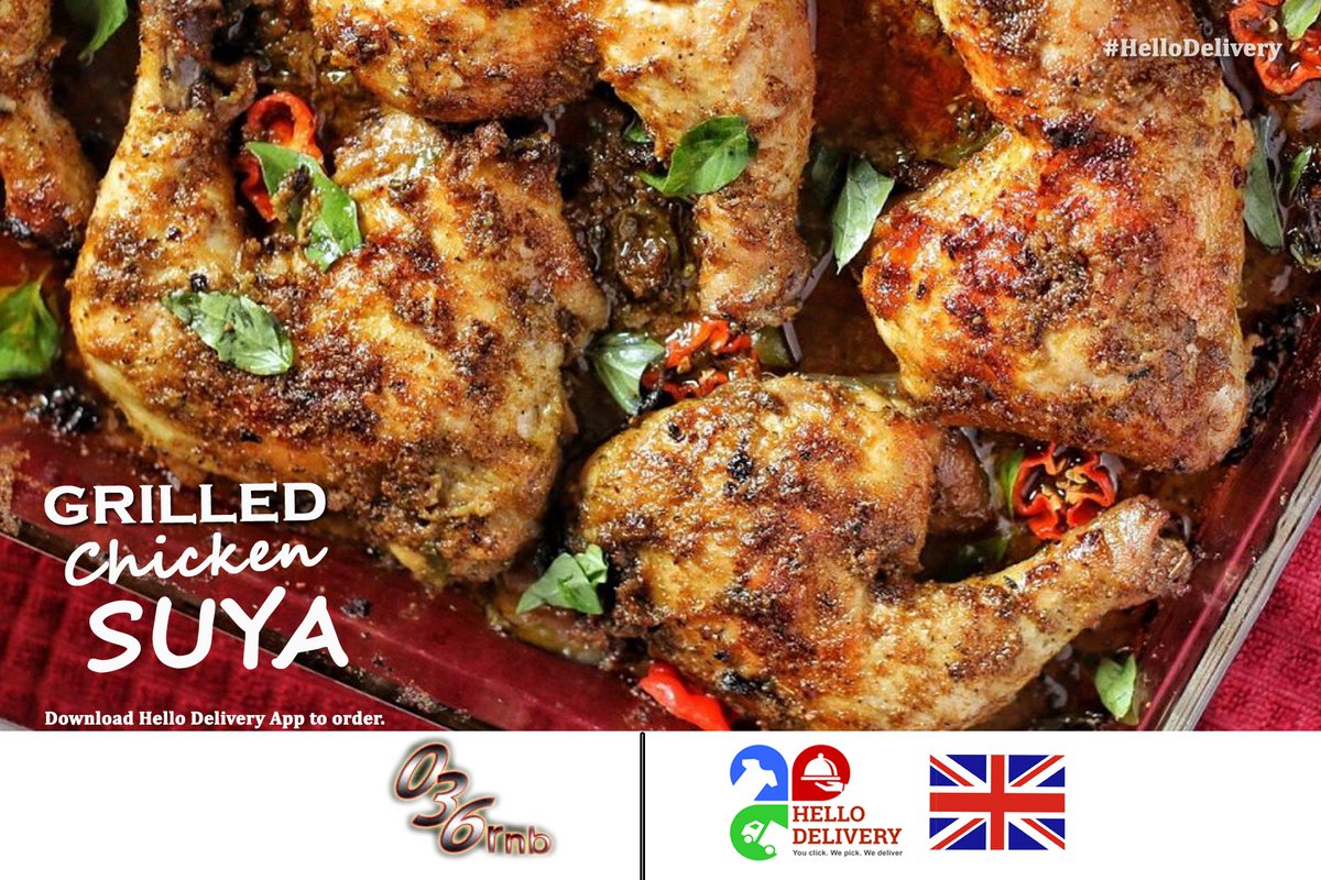hellodelivery's tweet photo. A taste of authentic African Cuisine. Try #ChickenSuya of 036rnb #restaurant. Order now from Hello Delivery App for fast meal delivery.
Hello Delivery App is available for download on Android and iOS devices.
#HelloDelivery #036rnb #London #lounges #ChickenSuya https://t.co/d1uiDvURzB