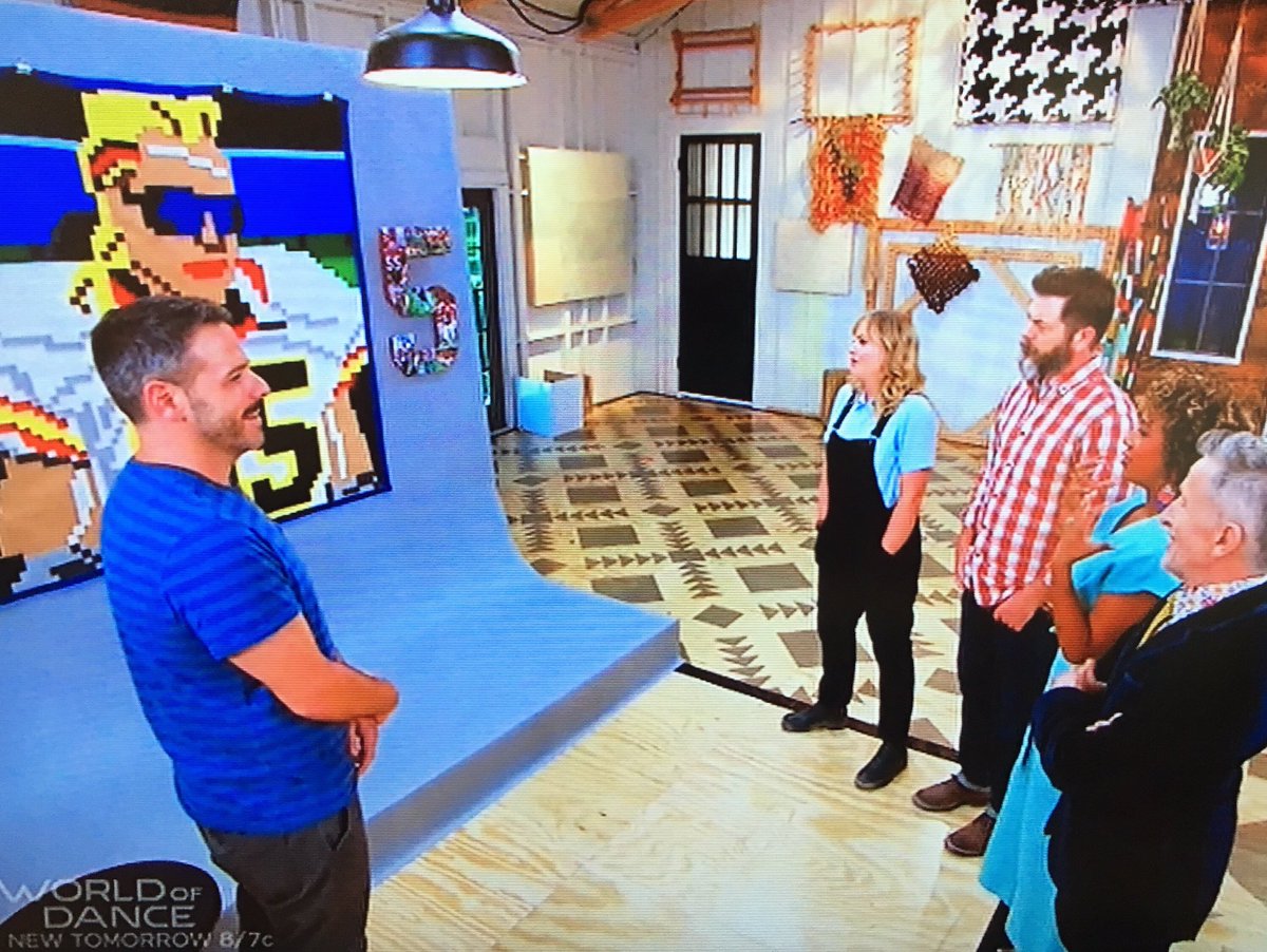 bkheel1's tweet photo. taking me back to playing tecmobowl with my brother when I was 7 years old @NBCMakingIt #tecmoboz #quilt https://t.co/dkobXCrHkN