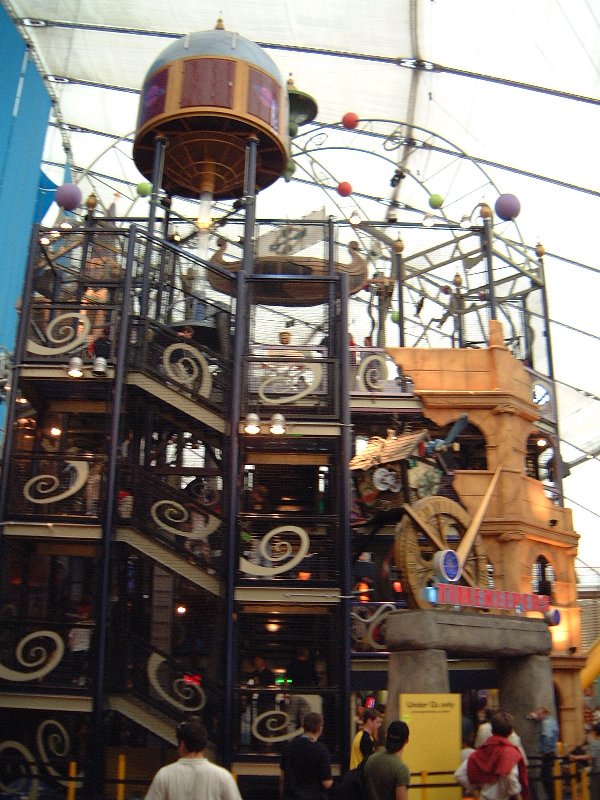 Timekeepers, one of the most popular areas of the dome, was more or less a jungle gym, ditching philosophical waxing in favor of some foam ball warfare (air cannons and all). It starred Coggs and Sprinx, two muppet-like characters, who had their own (now lost) miniseries on CiTV.