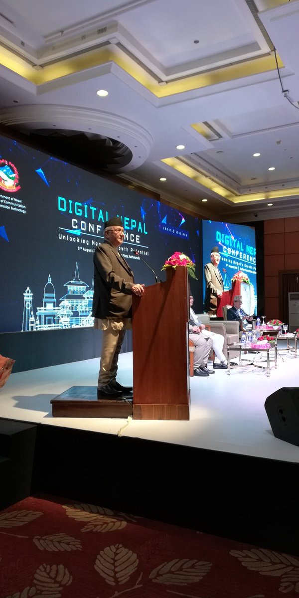 AvashPiya's tweet image. PM delivering his speech for the Digital Nepal Conference. #DigitalNepal #MoCIT #FrostNepal