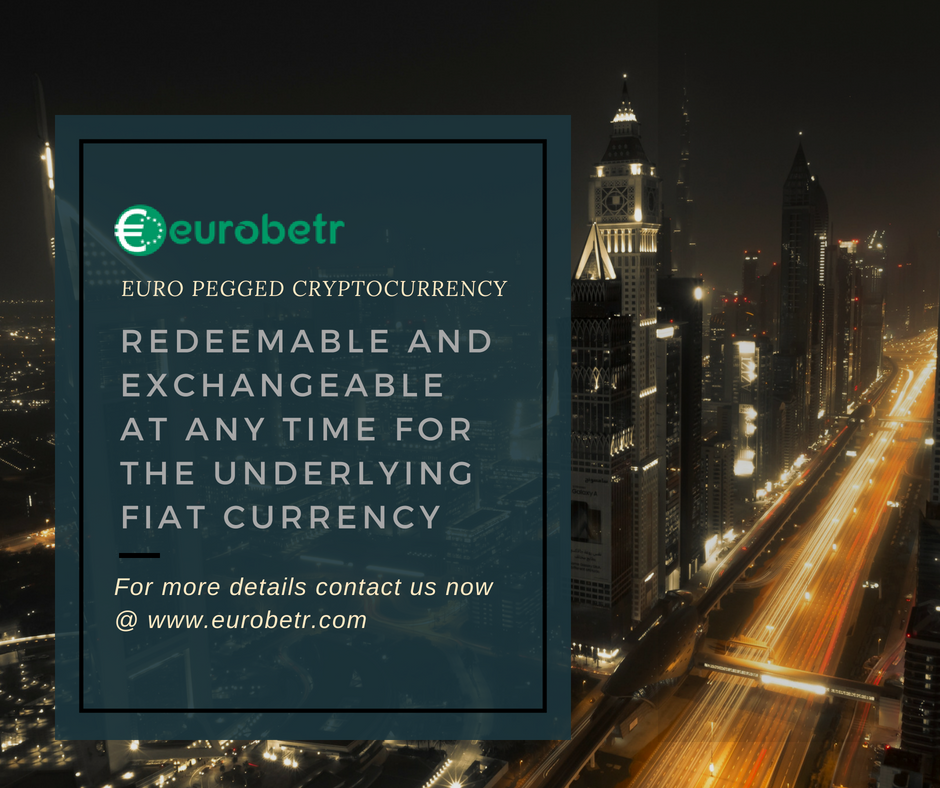 A Euro Pegged Cryptocurrency #betr_euro #EuroBetr #cryptocurrency 
#bitcoin #tokens #cryptomarket #ico #digitalcurrency #cryptonews