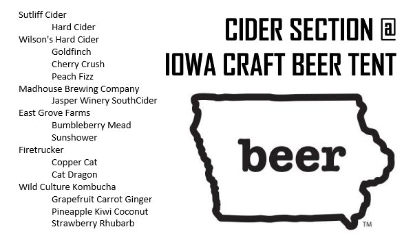 IACraftBeerTent's tweet photo. #10TAPS of Cider and Ginger beers will be available on #20TAPS this year at the @IowaStateFair https://t.co/rId4pJUu8D