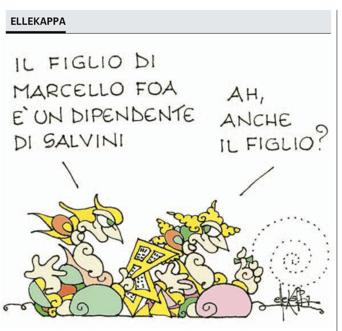gdt62's tweet photo. Padre e figlio, dipendenti. #Rai #Salvini by @ElleKappa_FP #Ellekappa via @repubblica https://t.co/gScEEmywhc