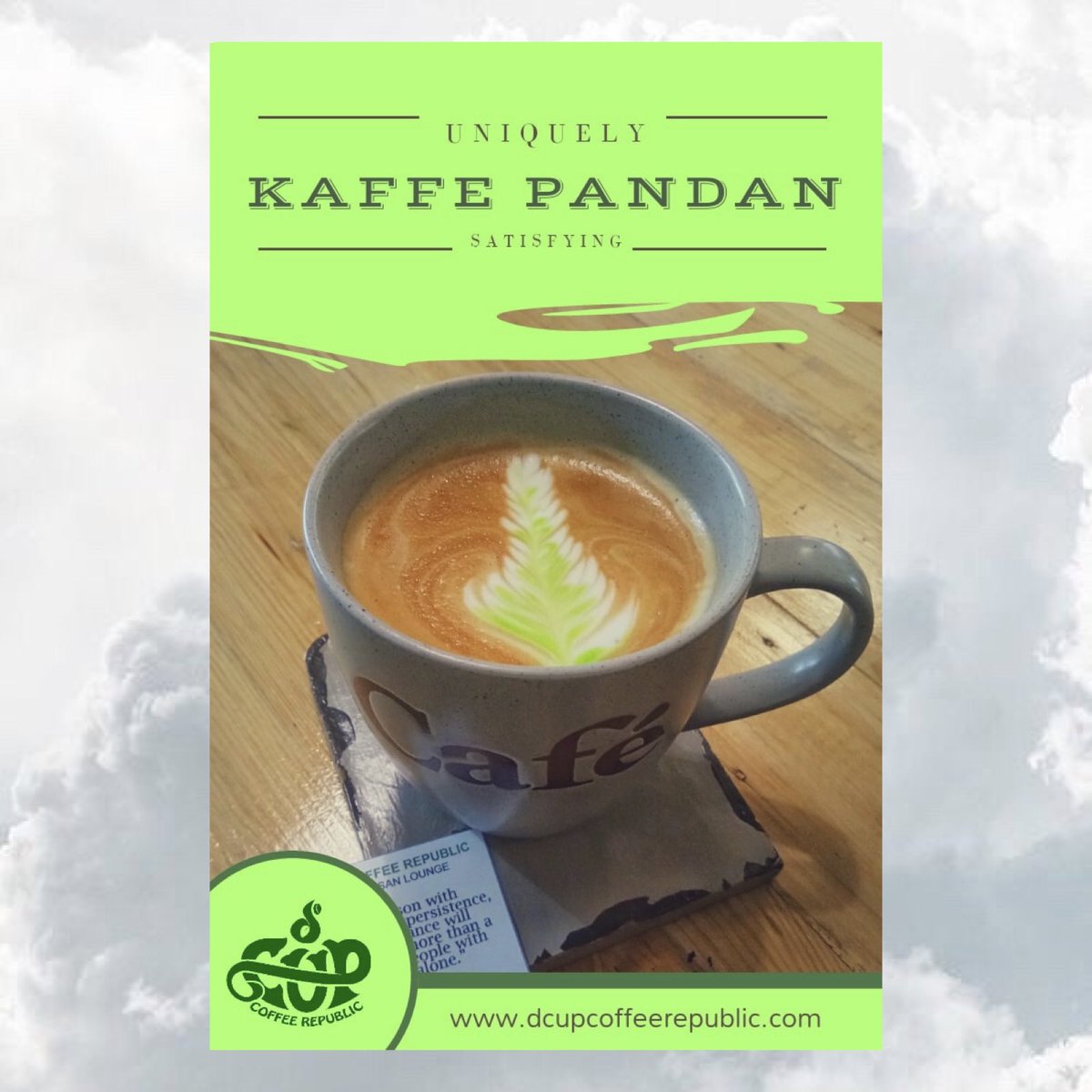 DCupPH's tweet photo. Have something unique for your coffee break! Try our Kaffe Pandan!

#BeInspiredBeTransformed #EventPlace #OpenMicFriday https://t.co/hkZqTyMNaw