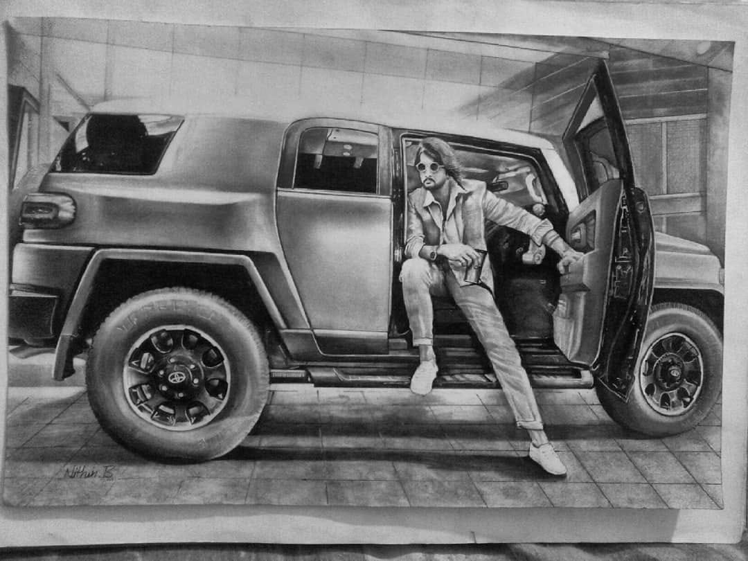 KicchaArts's tweet photo. 20+ hours of work..✍✍
@KicchaSudeep anna how's it?
🙏.. I hope I can get this signed anna..
#sketch #Kotigobba2
Follow us @KicchaArts @KicchaFans24x7 https://t.co/Zyu4OS28dV