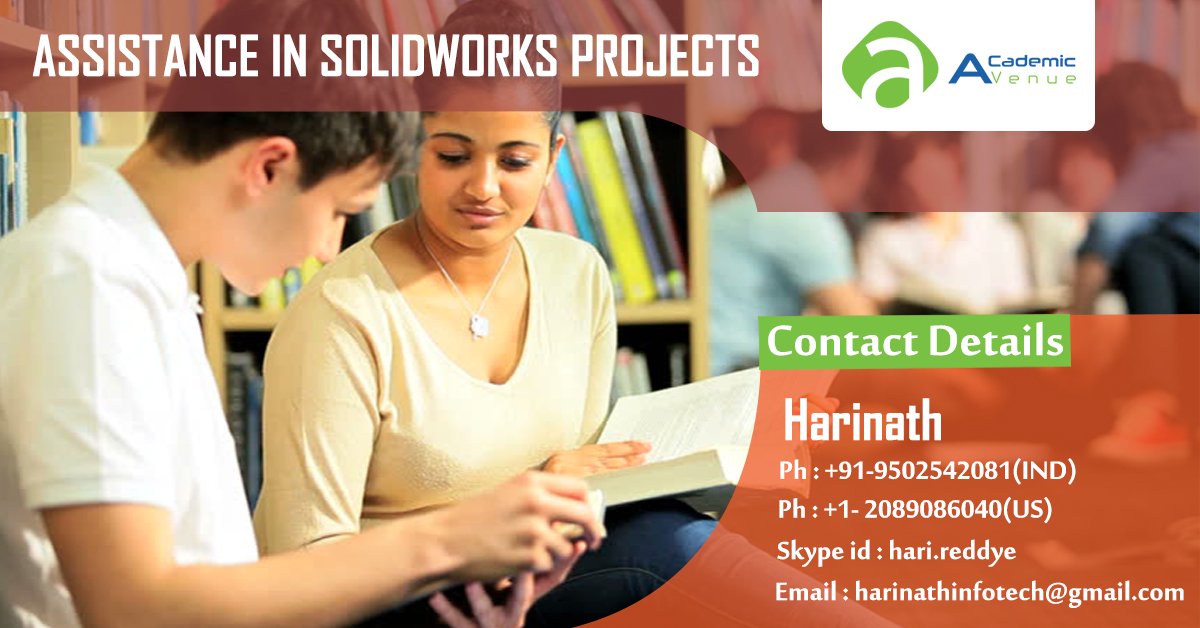 academic_avenue's tweet image. tinyurl.com/ybu3u95r
#AcademicAvenue provides Assignment Assistance in Solidworks. Our engineers and team will work on your assignments and deliver it to you on time for submission. 
#AssignmentAssistanceInSolidWorksProjects
#BestOnlineAssignmentWritingServiceForStudents