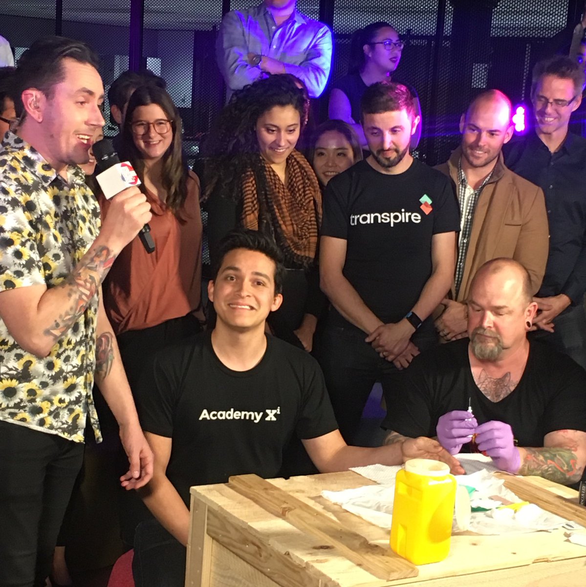 Futureology 🚀✨ (@futureology_io) on Twitter photo Hey <a href="/raejohnston/">Rae Johnston (she/her)</a> <a href="/mrbenjaminlaw/">Benjamin Law 羅旭能</a>, remember that one time when we microchipped someones hand live on camera and you hit a contestant on the head with a 2x4? OH WAIT, THAT WAS YESTERDAY. Episode 4 #NeverForget #ThatStartupShow Stay tuned for the full episode... Hey <a href="/raejohnston/">Rae Johnston (she/her)</a> <a href="/mrbenjaminlaw/">Benjamin Law 羅旭能</a>, remember that one time when we microchipped someones hand live on camera and you hit a contestant on the head with a 2x4? OH WAIT, THAT WAS YESTERDAY. Episode 4 #NeverForget #ThatStartupShow Stay tuned for the full episode...