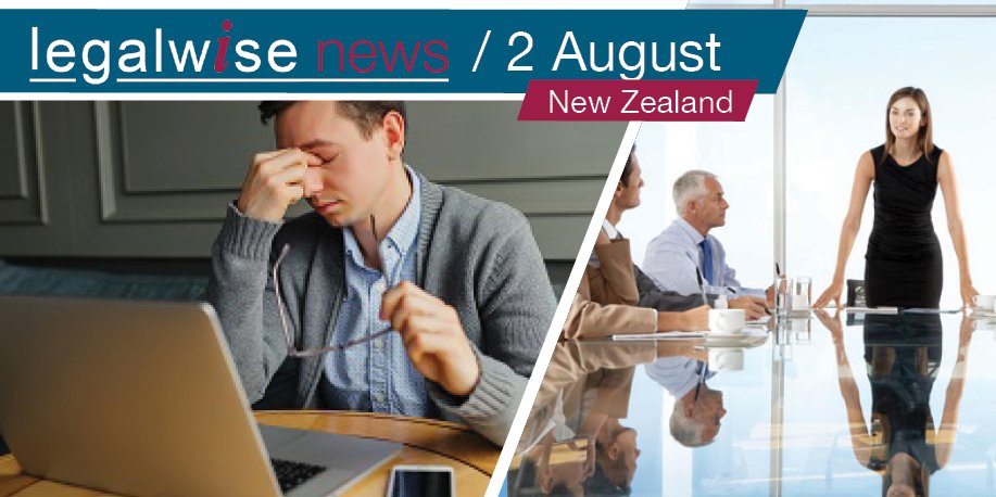 Legalwise_Aus's tweet photo. #LegalwiseNews New Zealand this week: #NZLS president Kathryn Beck calls for female targets for company boards | Causative links between work stress & depression | @MinterEllisonNZ on new law to support domestic violence survivors stay in jobs https://t.co/KWnkl6GcXP https://t.co/SAh63J0rKg