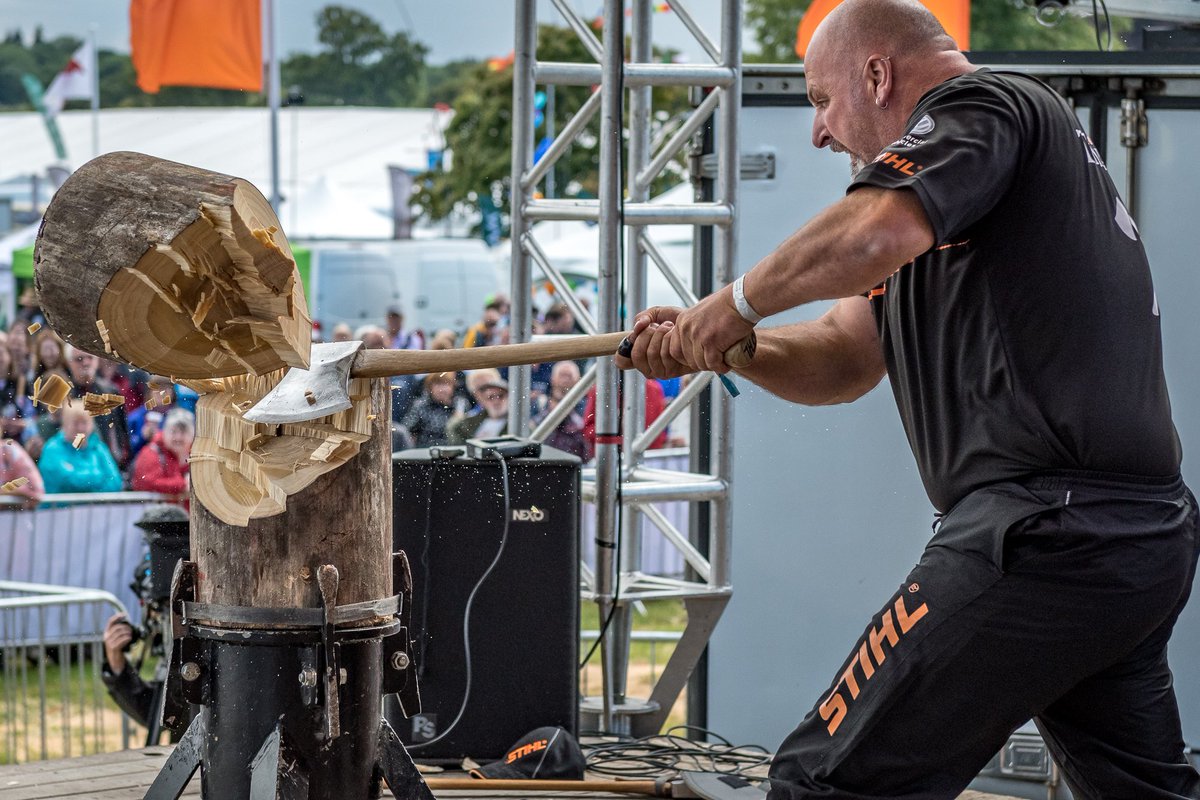 TIMBERSPORTSint's tweet photo. The TIMBERSPORTS® #BritishChampionship kicks off this weekend at @Countryfilelive! 🙌 This event decides who makes the cut for #TeamGB ahead of the #TimbersportsWC18 in Liverpool! 🇬🇧
 
📣 Stay tuned for updates! 📣 https://t.co/duzzjfNKJb