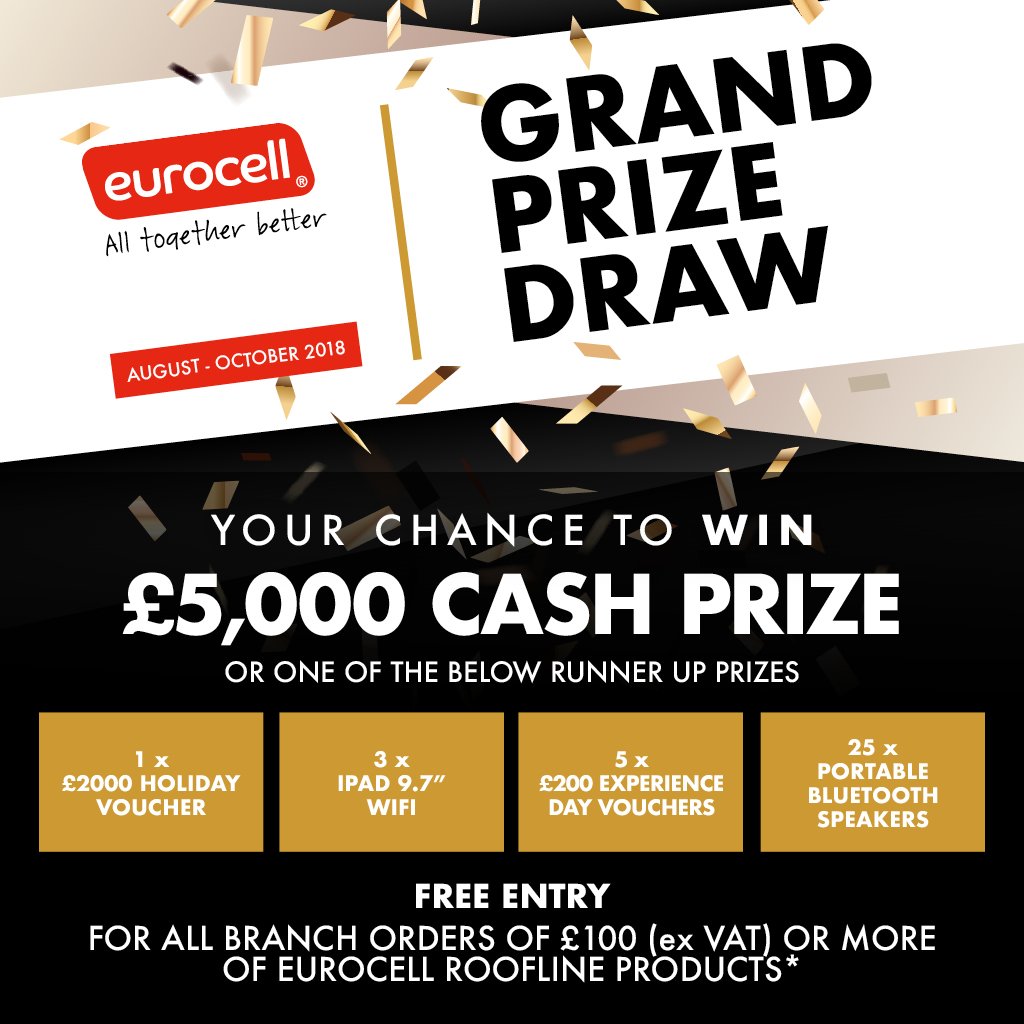 building1975's tweet photo. The Eurocell Grand Prize Draw, win upto £5k #Eurocell #grandprizedraw #win #winning #inittowinit #eurocellplc @eurocellplc https://t.co/KowDiRcd8V