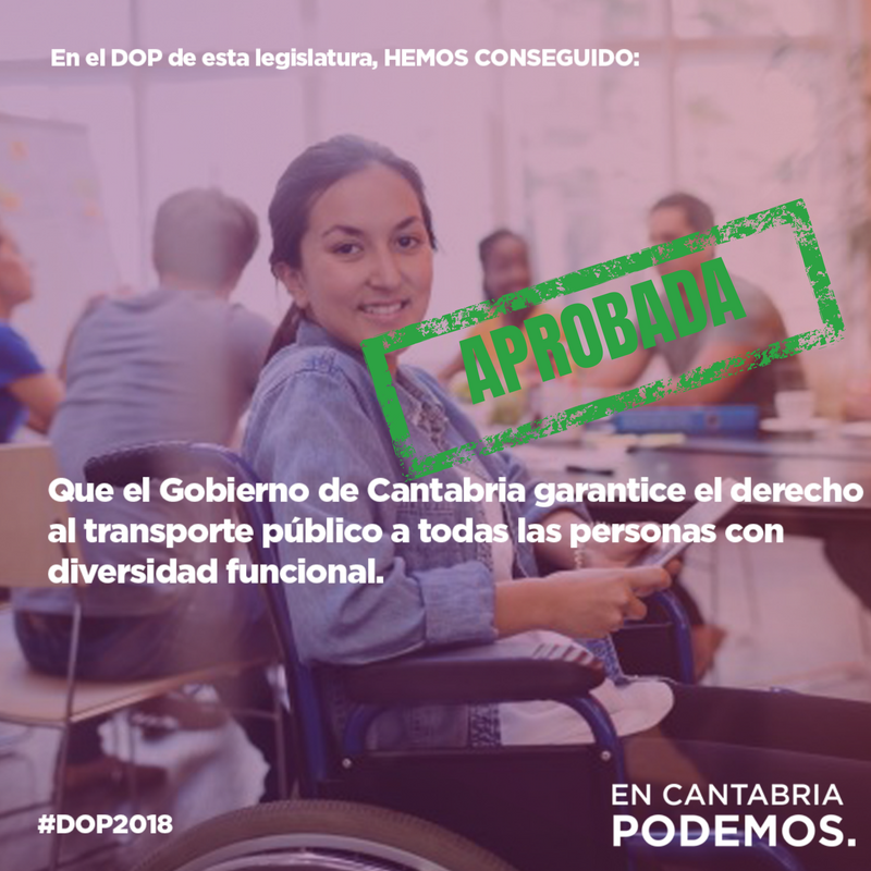Podemos_CANT's tweet photo. 🚌⚠🚍Queremos que el transporte público no sea una utopía para las personas con diversidad funcional. Por ello, seguimos trabajando para equiparar los derechos de todas las personas.

#DOP2018 https://t.co/dD53spwIa1