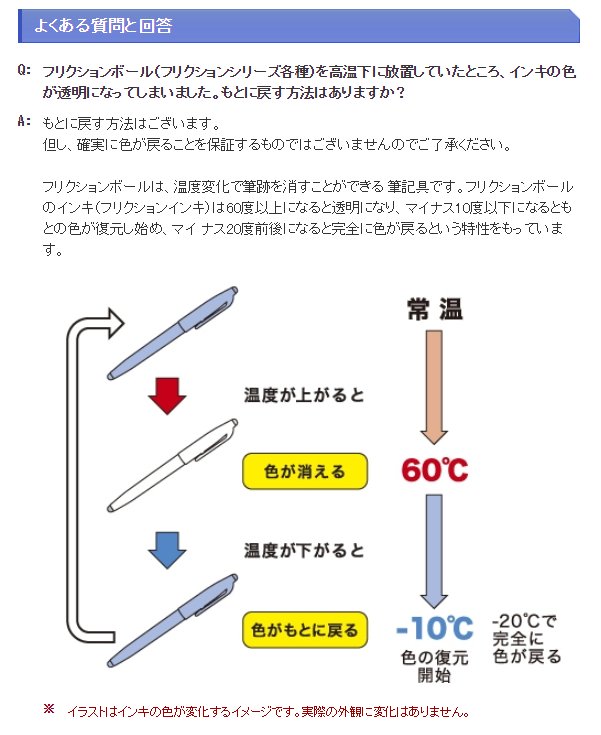 アンツ草津店 على تويتر 酷暑が続いております もしやと思い フリクション 車内 で検索すると出てくる悲しい叫び ご存知ない方も多いですが フリクションインクは60 以上で透明化します 高温の車内ではインクは透明になるわ書いたものは消えちゃうわ でも諦め