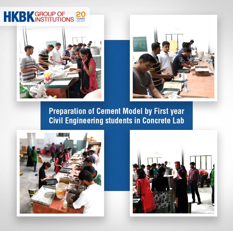 HKBK_Group's tweet photo. Here are glimpses of preparation of cement model by First year #CivilEngineering students!!
#HKBKCollege #HKBK https://t.co/d66KsVZyov