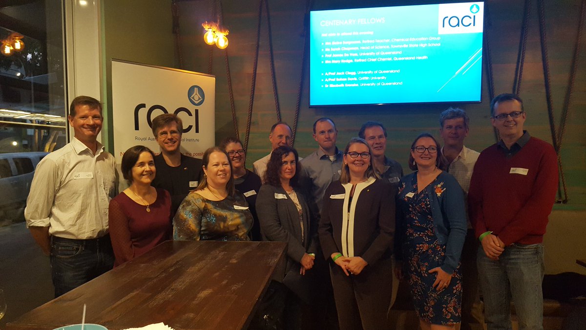 Pleased to be celebrating with the new Qld Fellows tonight.  There are many eminent chemixal practitioners being recognised tonight including many female chemists.  Where would the world be without chemistry? <a href="/RACInational/">Royal Australian Chemical Institute</a> #ozchem #diversity