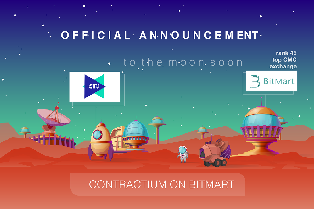 contractium's tweet photo. CTU is officially listed on @BitMartExchange , the Top45 Biggest Exchange on CoinMarketCap. [https://t.co/1waQmZulty …] The trade is not available until November 2018 because we are doing PRIVATE SALES currently: https://t.co/kV5XIngIW5 https://t.co/CIDx1KewlU https://t.co/cC6yv6UhFq