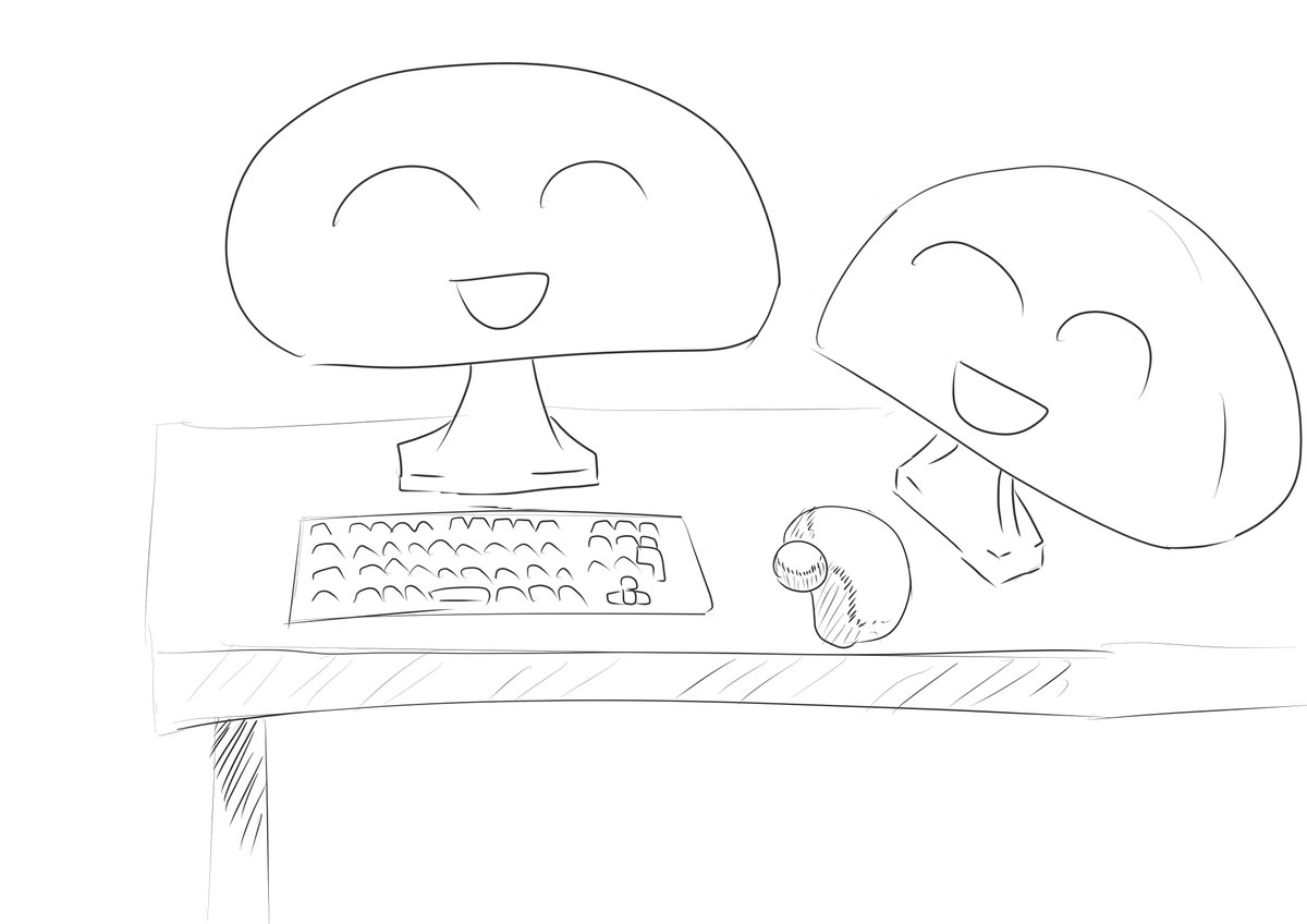 自分の事をデュアルモニターだと思っている思想くん #思想くんアート 