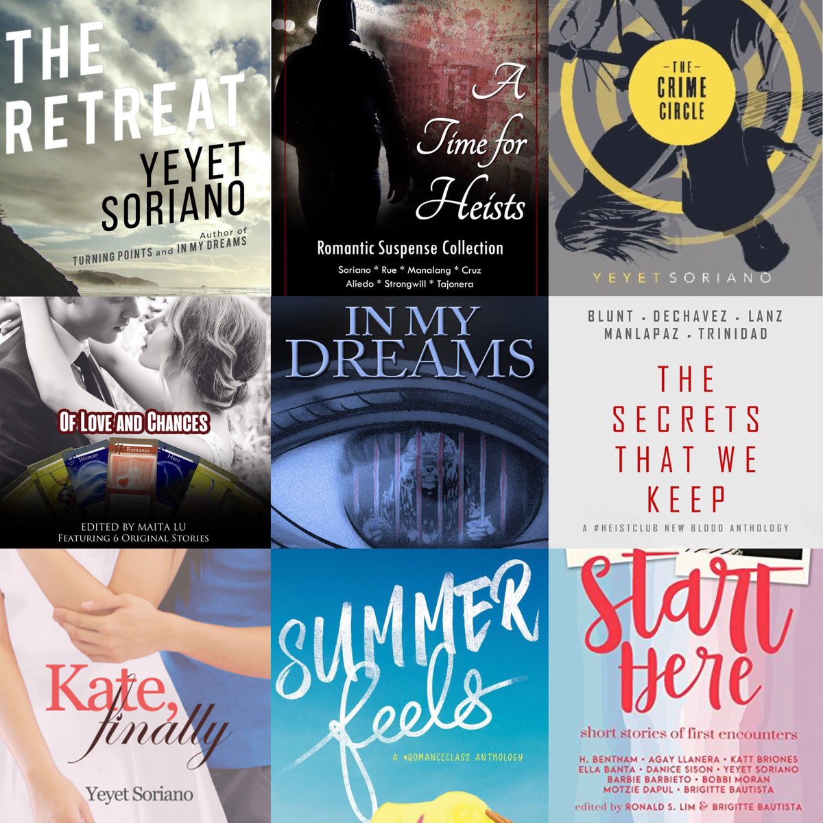 ysrealm's tweet photo. Titles being sold at the Indie book fair at #PHRomCon18 on Aug. 4 at iAcademy Yakal Makati.

#Heistclub - #TheRetreat #ATimeforHeists #TheCrimeCircle #TheSecretsThatWeKeep

#romanceclass - #KateFinally #SummerFeels #StartHere

#InMyDreams (YA) 
#OfLoveandChances (Talecraft) https://t.co/LSybFhuM0M