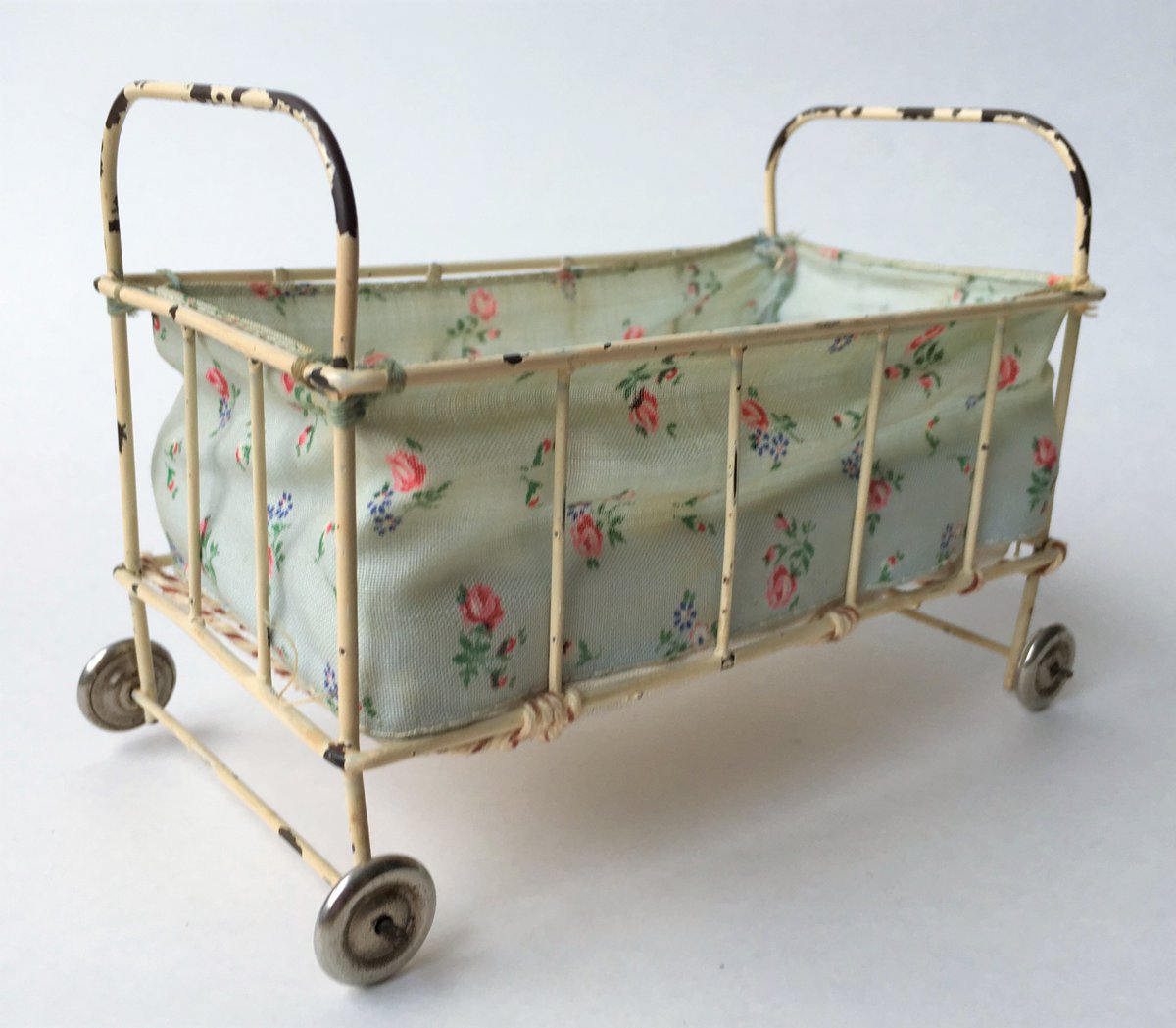 vintage metal doll crib