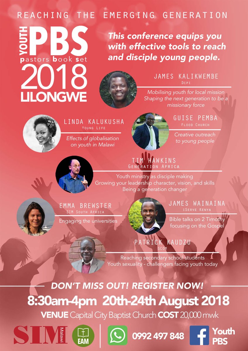 simmalawi's tweet image. Youth Pastors' Book Set Conference 2018 is coming soon in Lilongwe. See our poster for details of speakers and how to get involved,
#SIMMalawi #YPBS2018 #Celebrate125