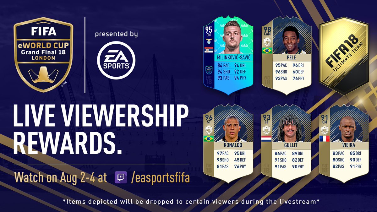 EASPORTSFC's tweet image. Live viewership rewards for Day 2! Tune in to twitch.tv/easportsfifa for a chance to add these items to your #FUT squad #FIFAeWorldCup