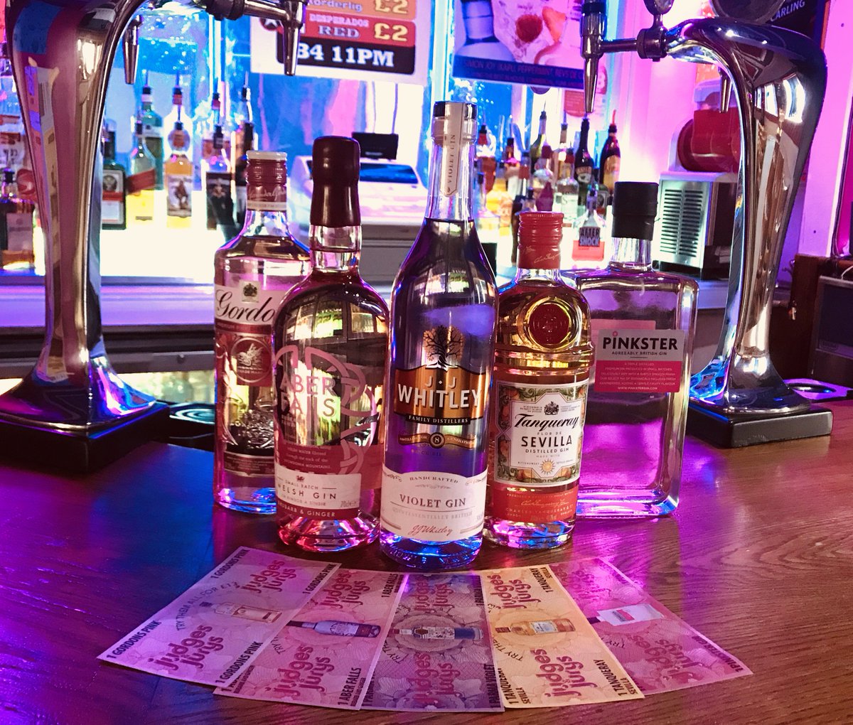 JudgesAberdare's tweet photo. Happy #Friday3rdAugust! Tonight will be all about the #gin at our #SummerGinParty! £4 entry with a free drink, then deals all night on #Gordonspink #AberFalls #TanqueraySevilla #Pinkster #JJWhitleyViolet #5ginsfor£13 https://t.co/xX2OWD24UI