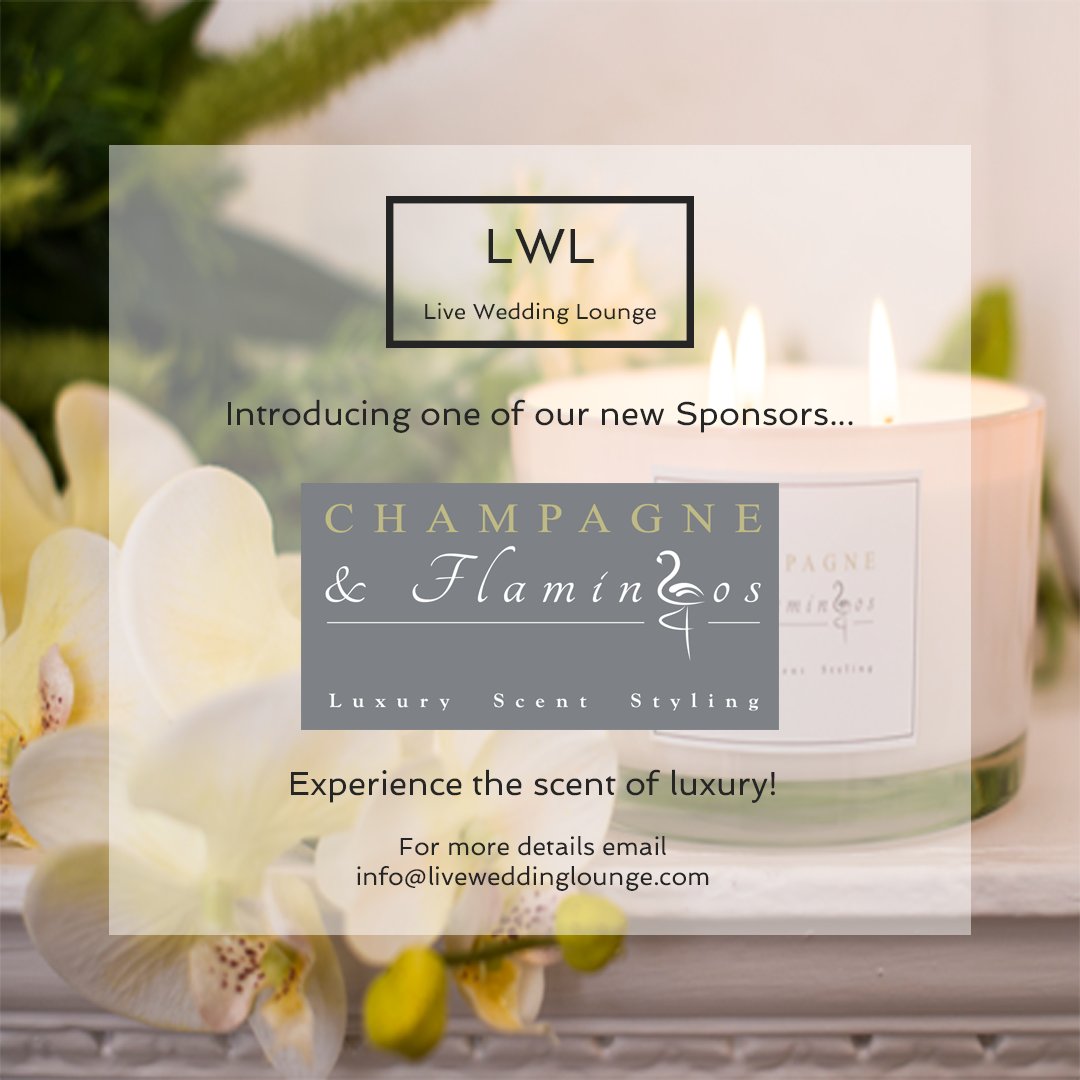 A new sponsor for Live Wedding Lounge is the impeccable @champagneandflamingos #weddingscent #weddingcandles #candlelight #weddingplanning