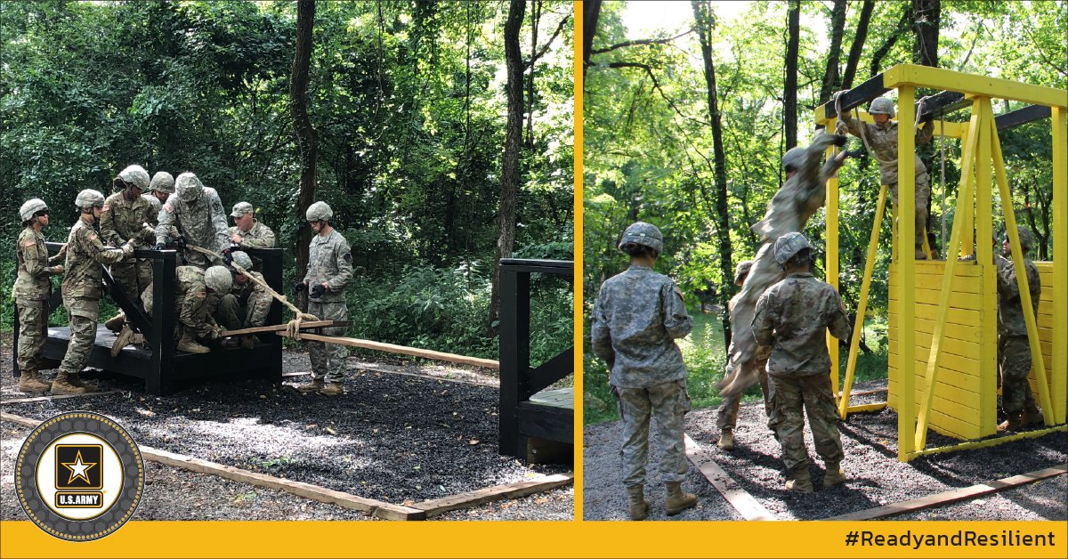 ArmyResilience's tweet image. Cadets at the Field Leaders Reaction Course apply performance skills they learned from R2 Performance Experts. #armyrotc #cadetcommand #ReadyandResilient