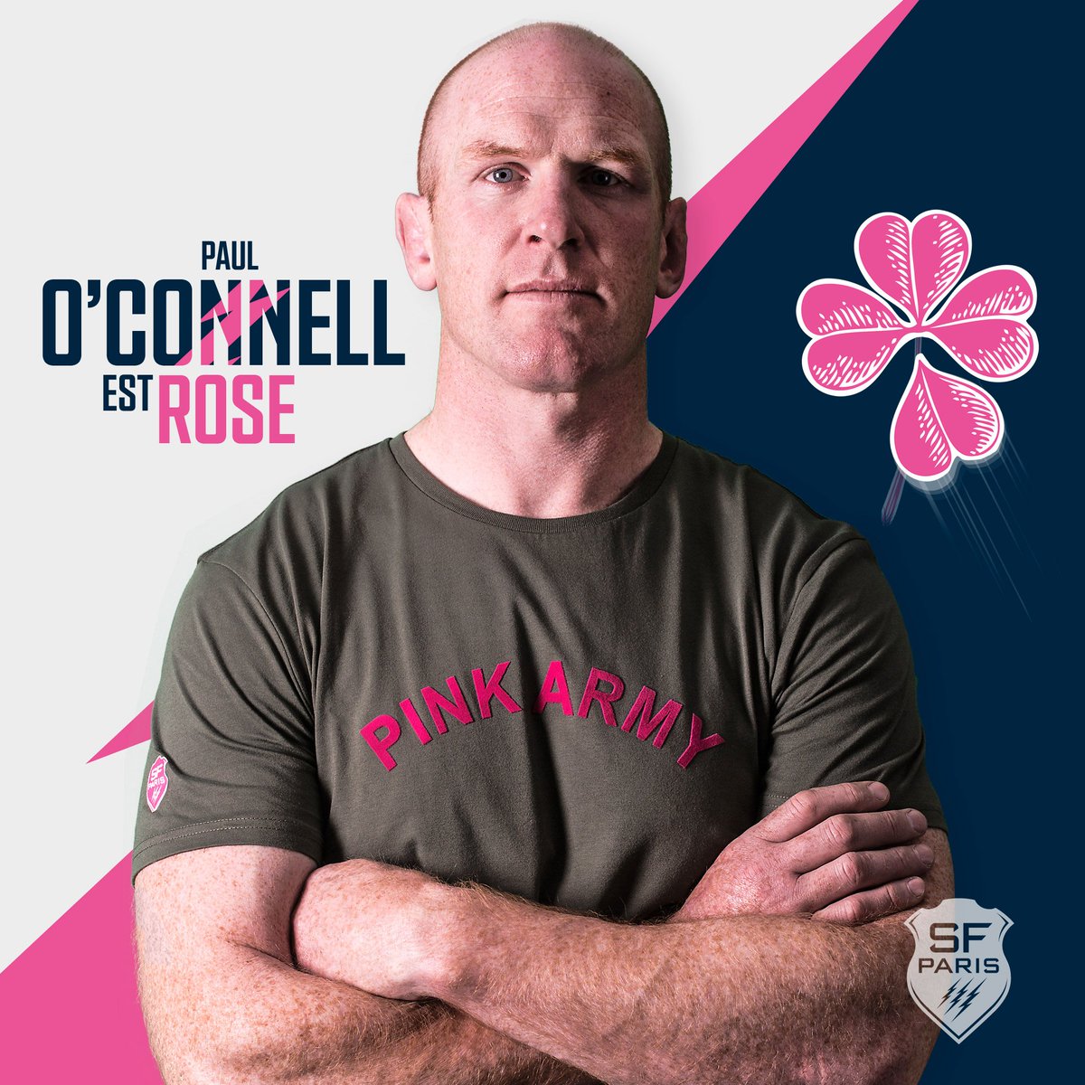 ✍☘ Welcome in the #PinkArmy <a href="/Paul_OConnell/">Paul O'Connell</a> ! La légende irlandaise devient coach des avants en charge de la touche pour les deux prochaines saisons (plus une en option). 

#TousParisiens #SFParis