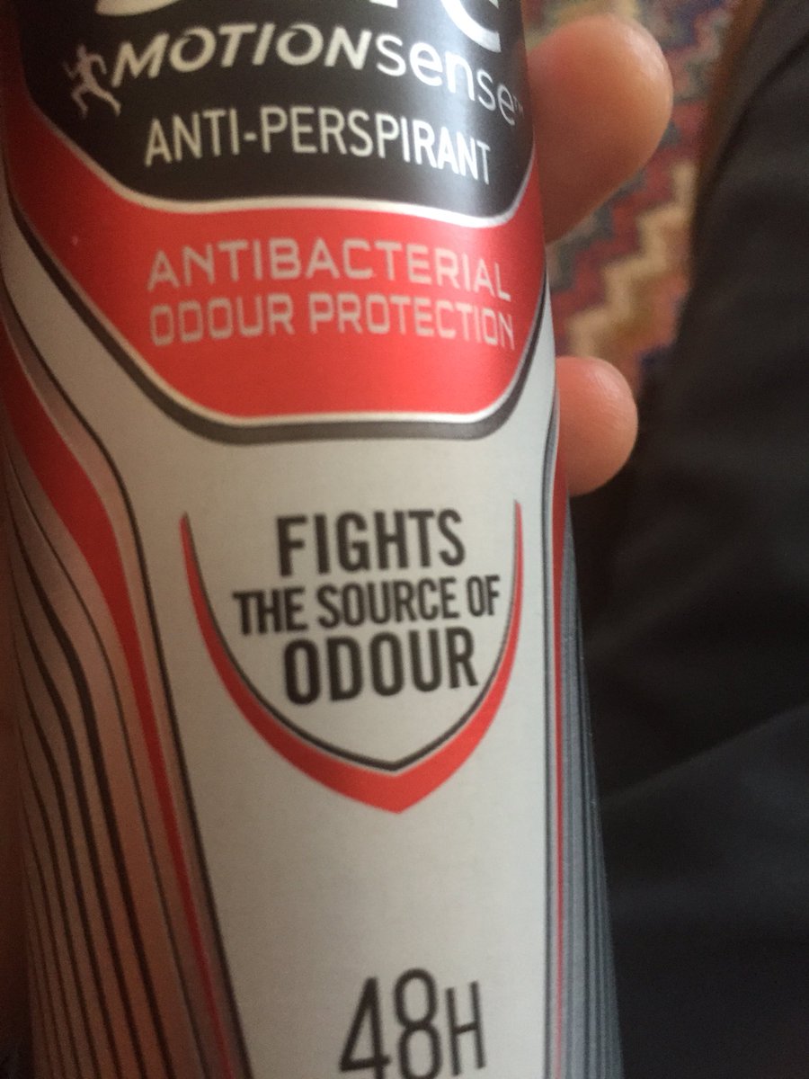 Back from hols....long old hot journey....but cracked on with the unpacking...when my deodorant starts attacking me. Does exactly what it says on the tin I guess.