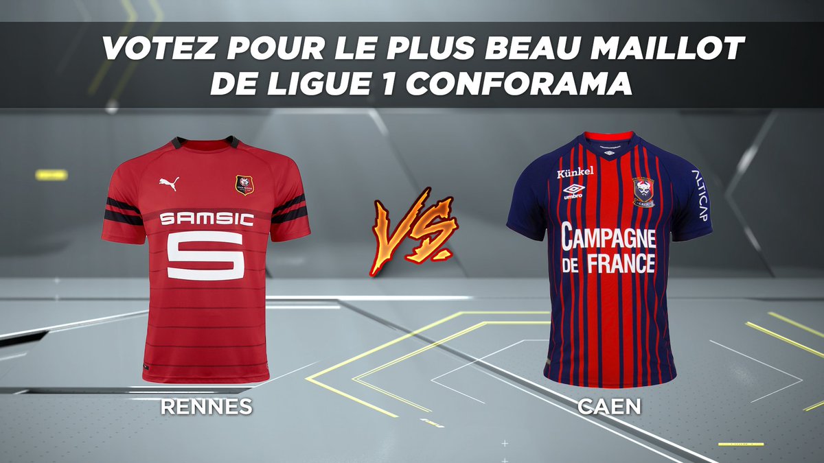 beINLigue1Confo's tweet photo. [@Ligue1Conforama J-5️⃣] 🗳️ Votez pour le plus beau maillot ! 👕 
🔁 RT pour celui du @staderennais 
❤️ Aime pour celui du @SMCaen

 #beINLIGUE1Confo https://t.co/7IirpIA2Mw