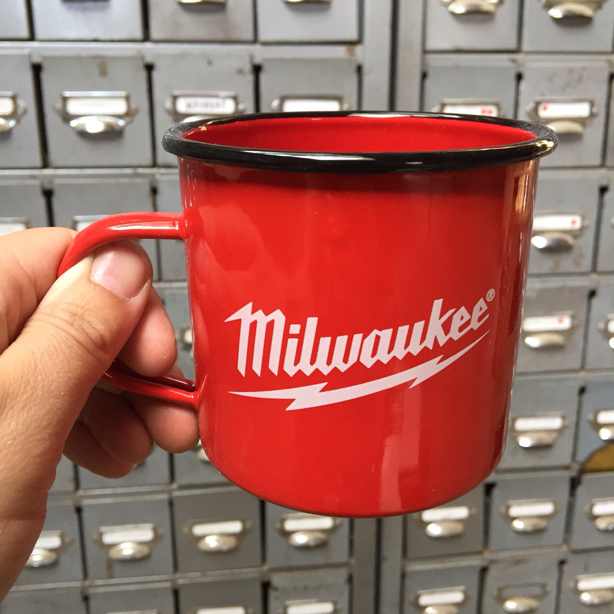 Rupert Blanchard on X: Enjoying my #Milwaukee enamel cup today, not  sponsored, not paid, just a tool geek.  / X