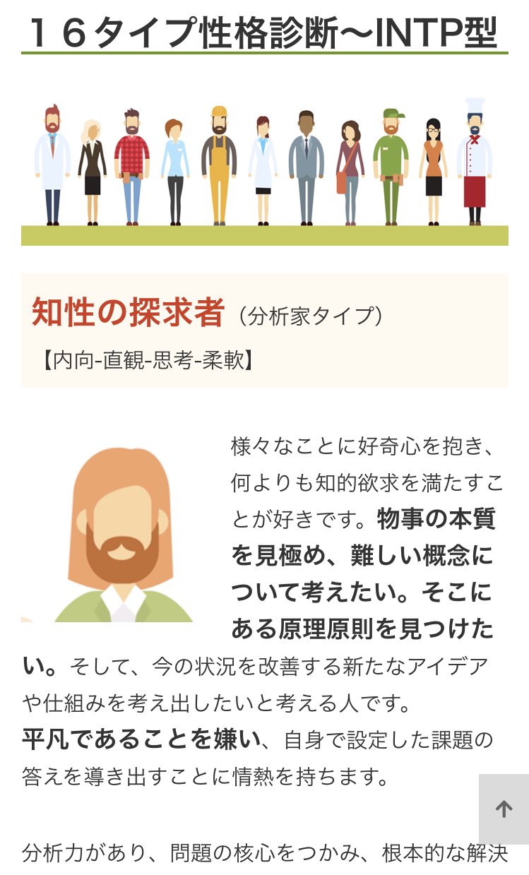 麻雀club Noble 九段下 Sur Twitter 話題の性格診断私はisfj型 マスターはintp型だった 全く違うタイプだけど相性自体はそう悪くはないみたい まぁ私はここまでいい人って訳では全然無いけど こう見るとマスターは本当はお店に立つのは向いてないのかな なんか