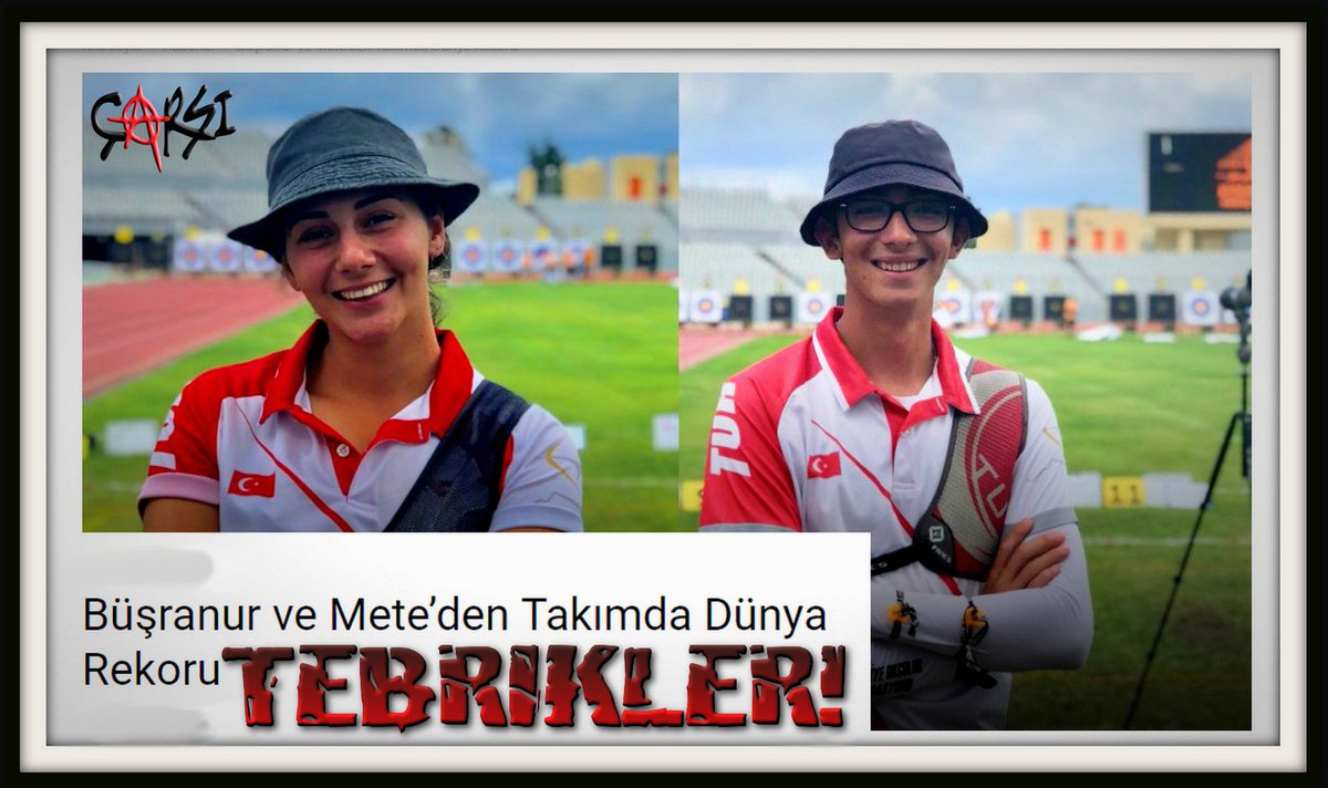 Bulgaristan/Sofya’da devam eden Okçuluk Grand Prix’de milli sporcularımız Gülnaz Büşranur Çoşkun ve Mete Gazoz karışık takımlarda toplamda 1333 puana ulaşarak Gençler Karışık Takım Dünya Rekorunu kırdılar🏹Tebrikler👏🇹🇷