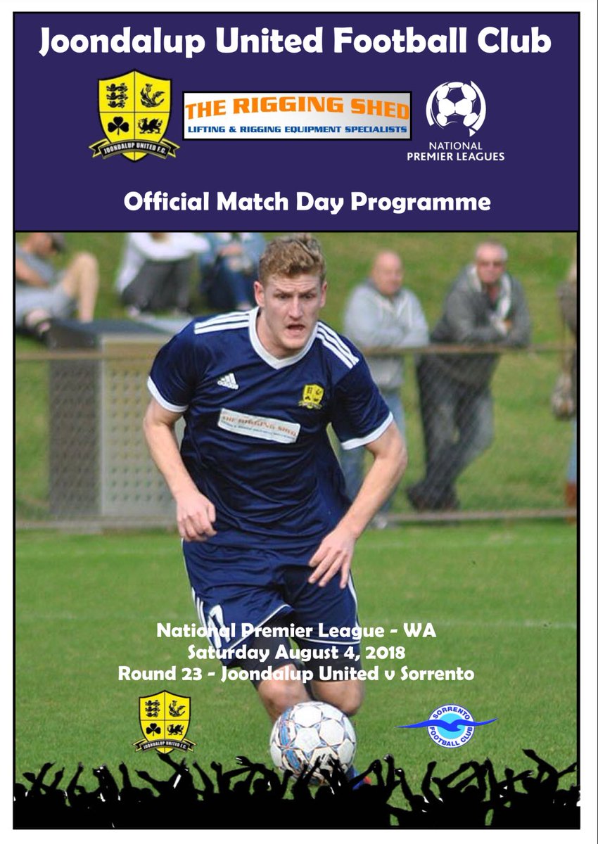 JoondalupUnited's tweet photo. We’re back at Percy Doyle Reserve tomorrow for three games against @Sorrento_FC - 18s at 11am, 20s at 1pm and first team at 3pm.

Free programme on entry 👍🏻 https://t.co/Agu9UR9MrI