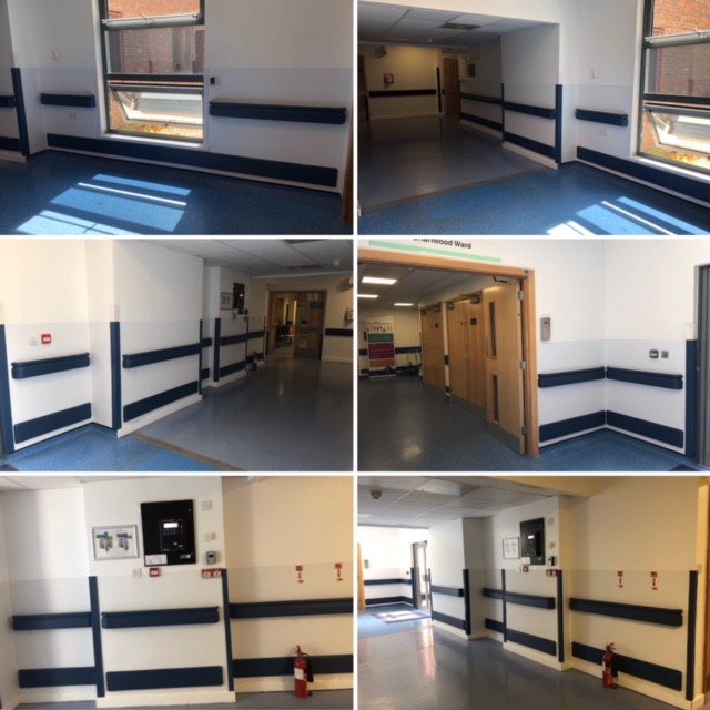 Wall protection at it's finest!! New #1200Handrail, #SanparrelSheet, #700WallGuards, and #CornerGuards installed at this hospital! #healthcare #wallprotection #Inpro