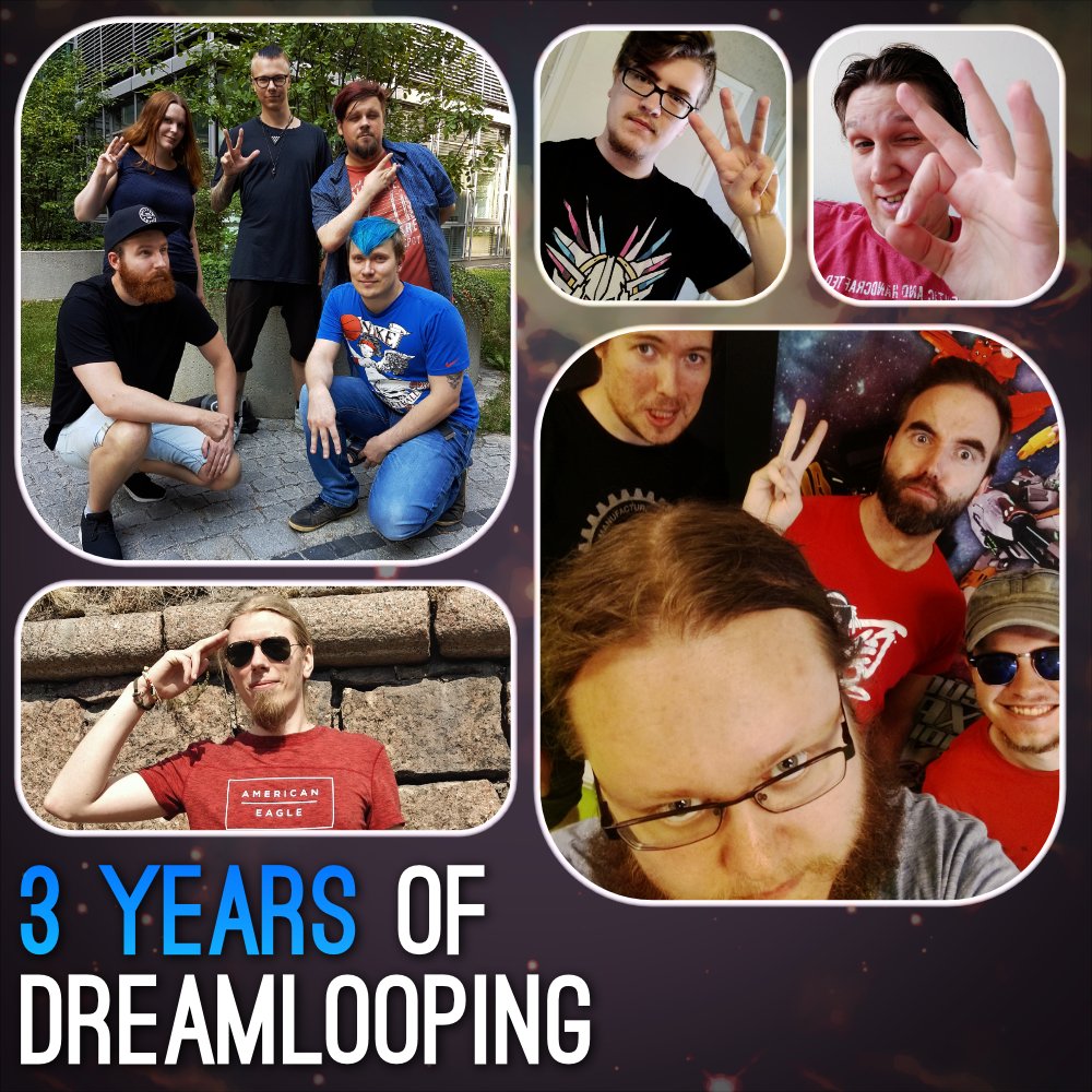 Dreamloop Games turns 3 years old today! 🍾 Even if we are separated by multiple projects in several locations, we celebrate this day in unison. A huge thank you to our families, friends and fans! 🍻 #indiedev #gamedev #indiegame #IndieGameDev #celebration