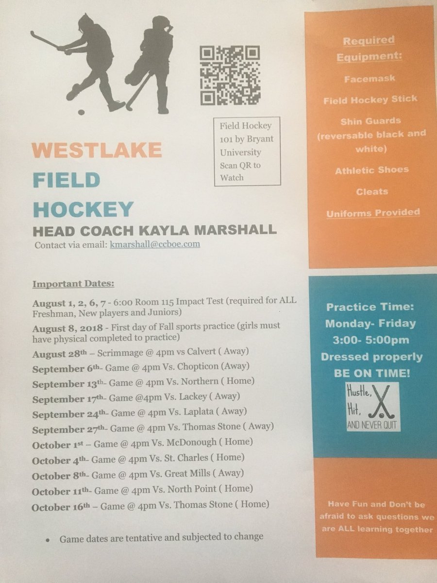 Recruiting players for Field Hockey #westlakewhs  #fallsports