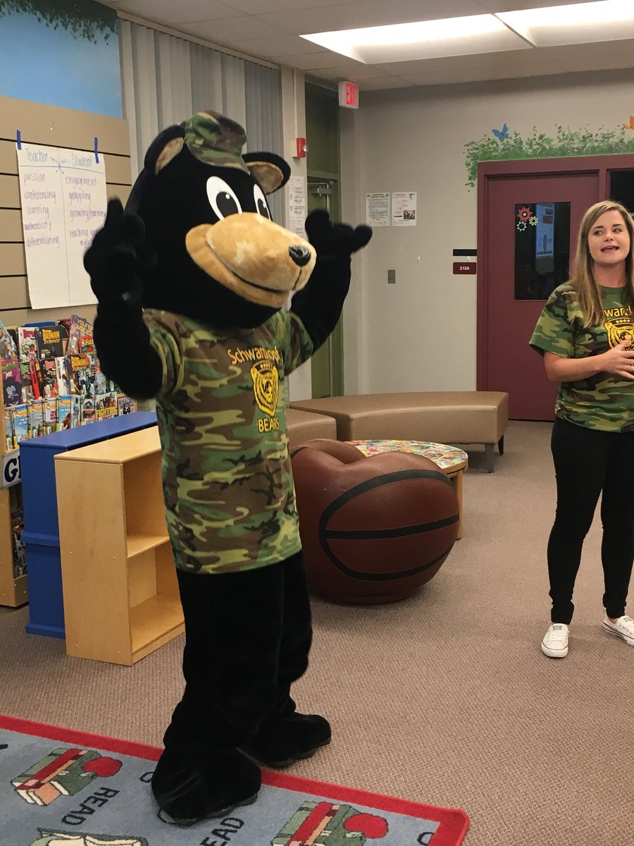 SchwarzkopfElem's tweet photo. Introducing The General...Storminโ Norman! He is so excited to welcome our families back during our Open House on August 8th from 4-6pm. #HCPSB2S #BearPrideHCPS @HCPSArea2 https://t.co/u2GRHyRe3N